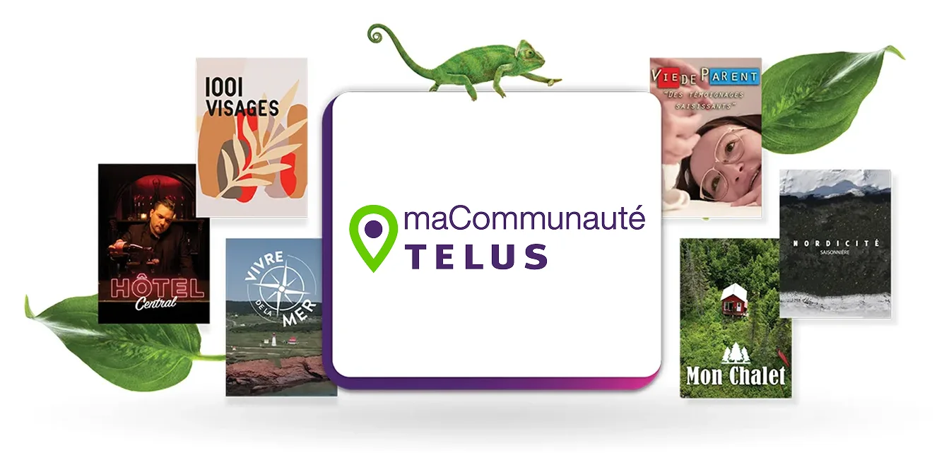Collage d'émissions originales, produites localement, à la chaîne de télévision maCommunauté