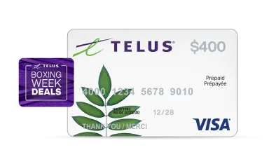 A $400 Visa gift card. A roundel on the top left corner reads: Boxing Week deals.