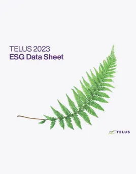 The cover of the 2023 TELUS ESG Data Sheet