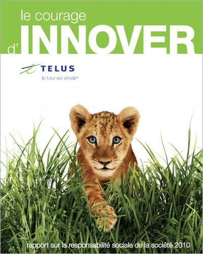 La couverture du Rapport sur la durabilité 2010 de TELUS