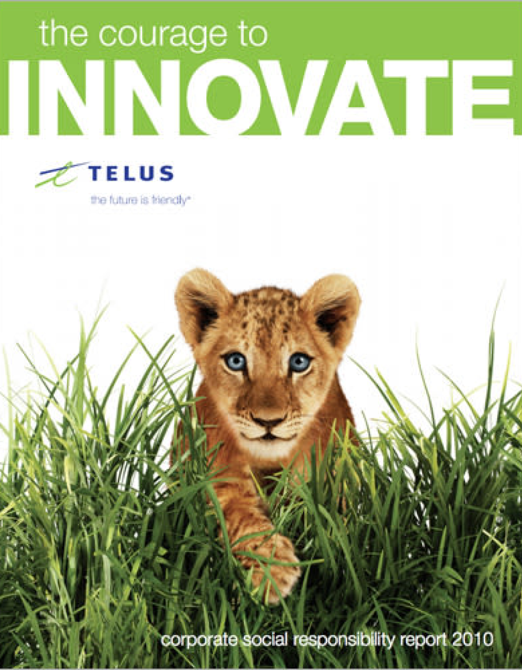 The cover of the 2010 TELUS Sustainability Report
