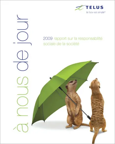 La couverture du Rapport sur la durabilité 2009 de TELUS