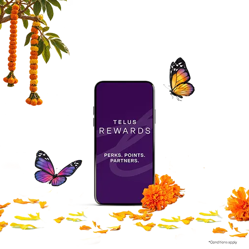 Diwali decor and fluttering butterflies surround a smartphone displaying an icon of a piggy bank.