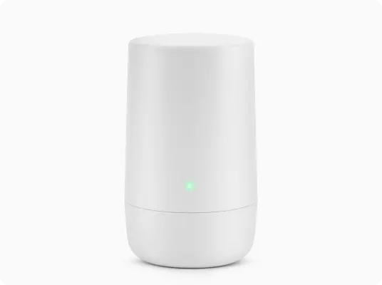 A white WiFi router.