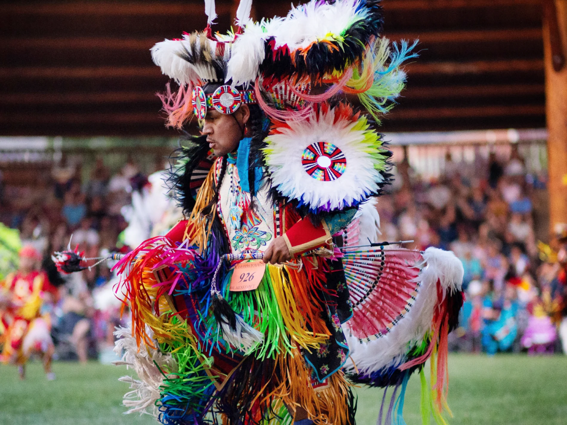 A Kamloopa Powwow Society dancer