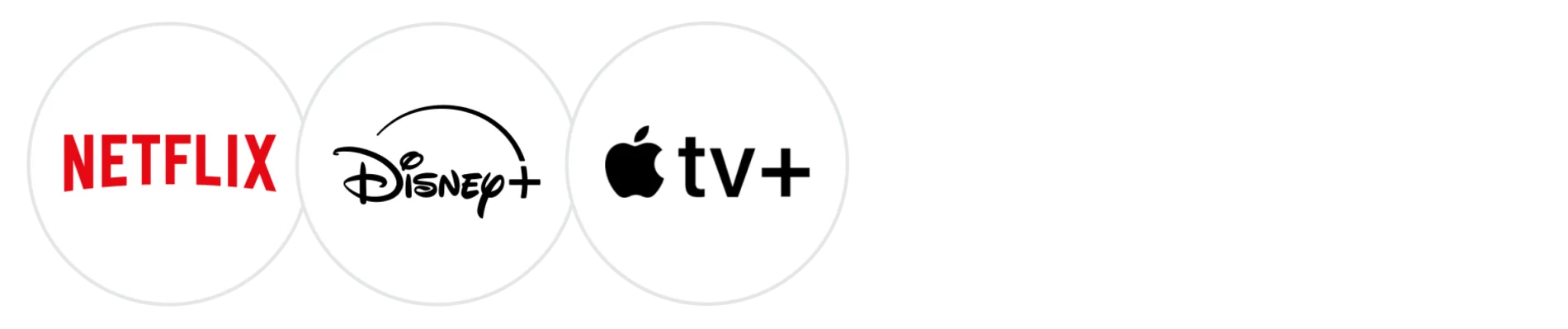 An image featuring Logos of Netflix, Disney+ and Apple TV+.