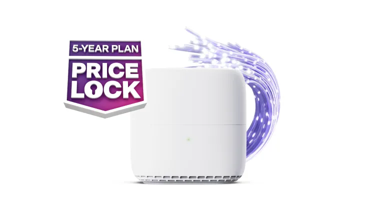A TELUS modem next to the 5-Year Plan Price Lock badge.