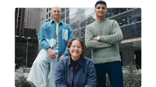 Colin, Sophia and Adil, TELUS Student Bursary recipients.