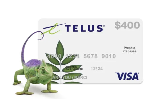 A TELUS $400 Prepaid Visa card