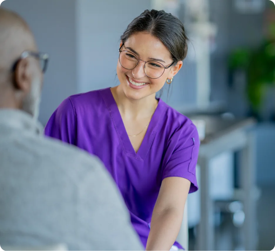 A woman consulting a client at a health clinic