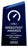 An Ookla Speedtest Award for fastest mobile network in 2022.