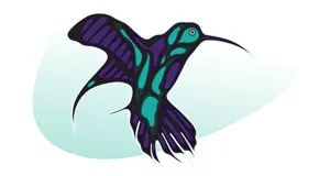 Artwork of a hummingbird, representing joy, intelligence, beauty and devotion