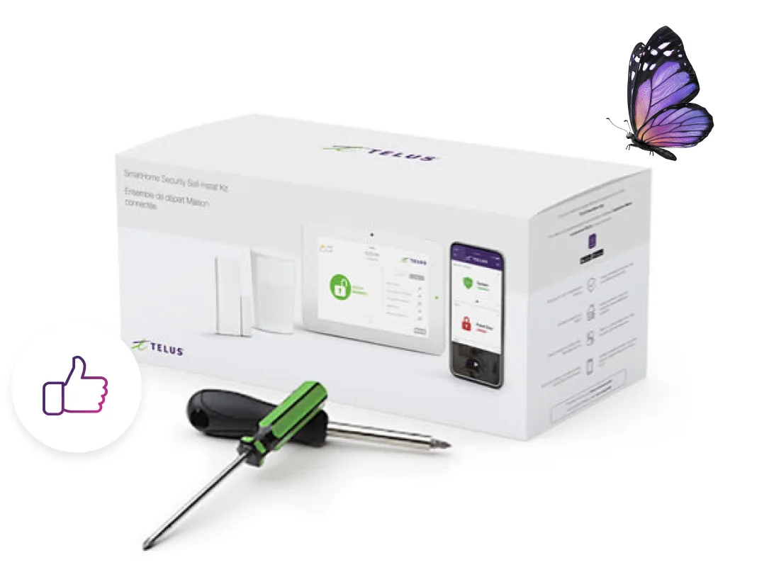 SmartHome Security Installation kit and screwdrivers.