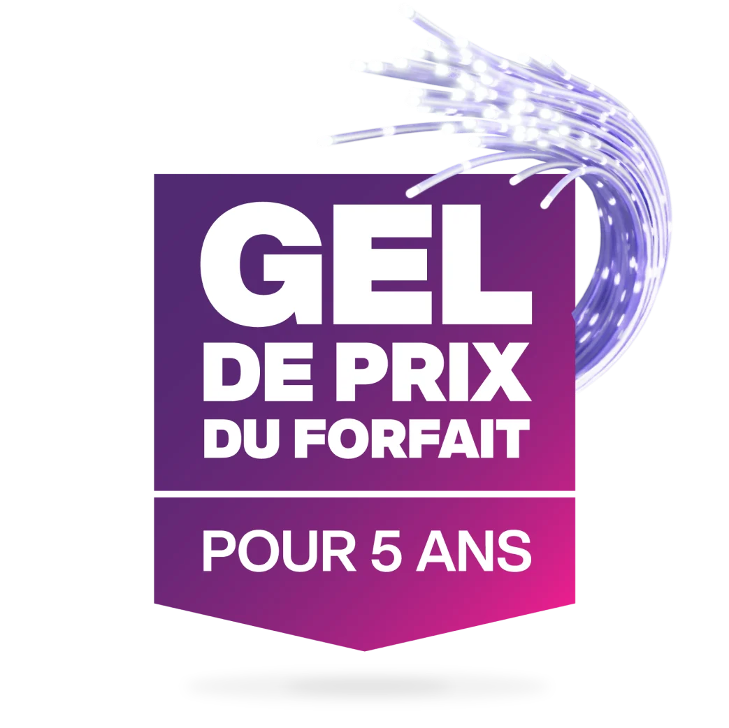 Un colibri coloré vole au-dessus du nouveau niveau de vitesse Purefibre 5 Gigabits de TELUS, à partir de 135 $ par mois seulement.