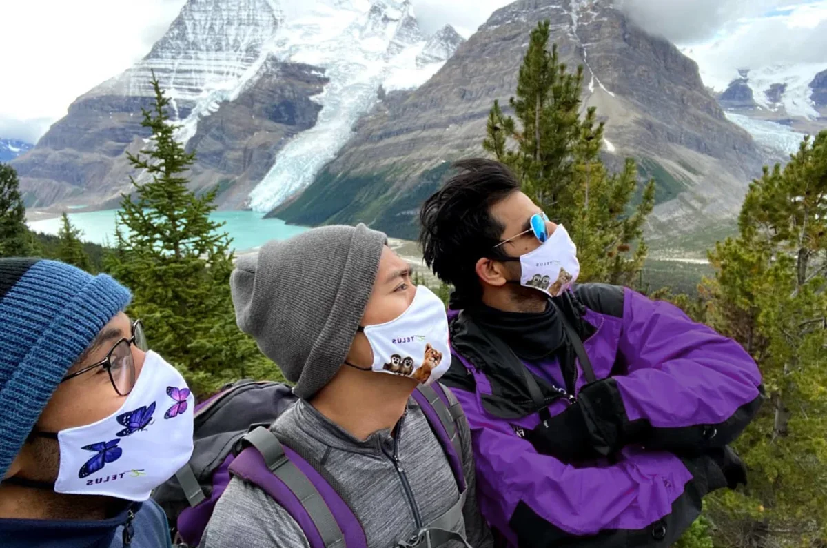 Three GTLP students on a hike in the mountains