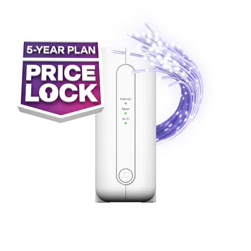 A TELUS modem next to the 5-Year Plan Price Lock badge.