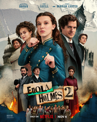 Une affiche promotionnelle d’Enola Holmes 2, un film Netflix Original.