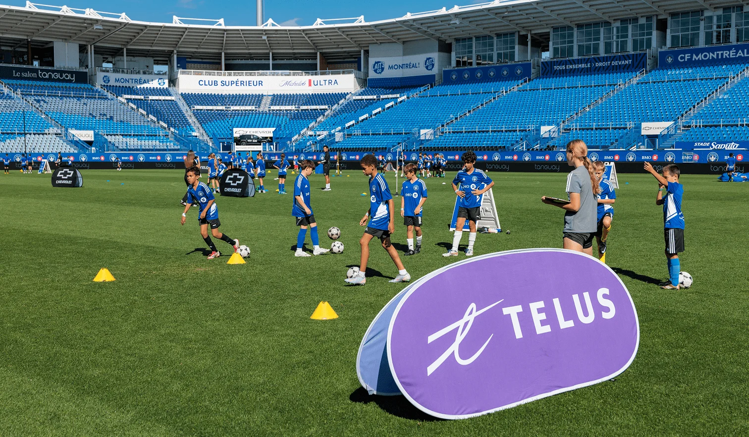Kids play at Saputo Stadium