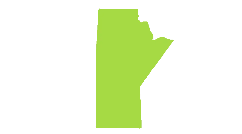 A simplified map of the province of Manitoba is shown.