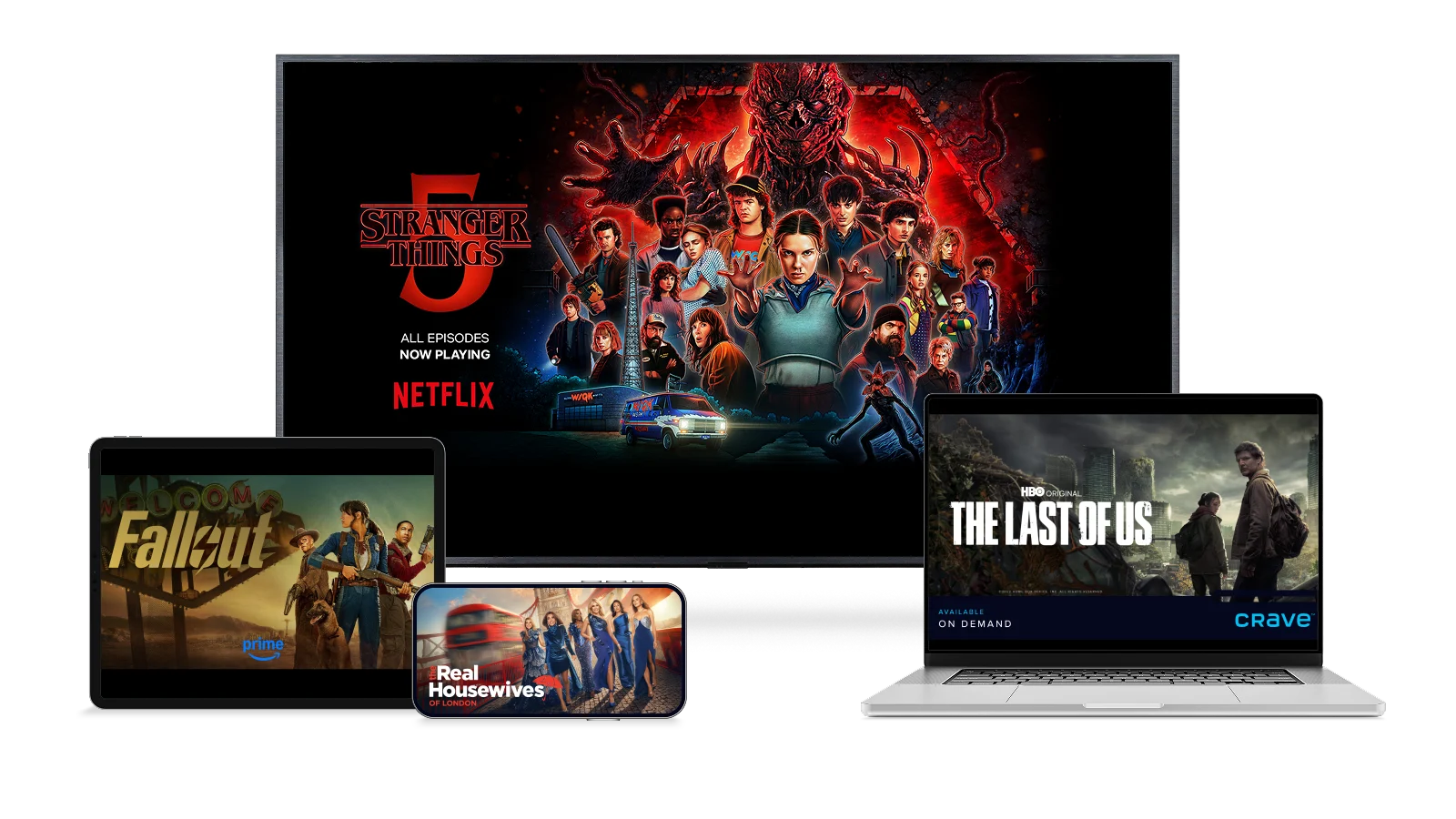 Stream all of your favourite series and movies via streaming apps on Optik TV and watch on your TV, tablet, laptop and smartphone.