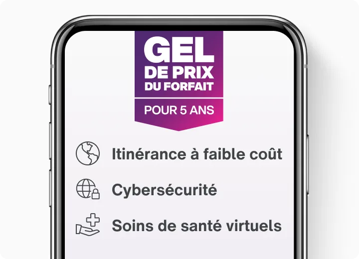 Un téléphone intelligent avec les avantages principaux du Régime complet énumérés