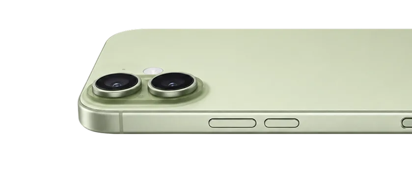A close-up view of a light purple iPhone.