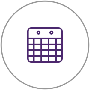 An image showing an icon of a calendar in a circle.