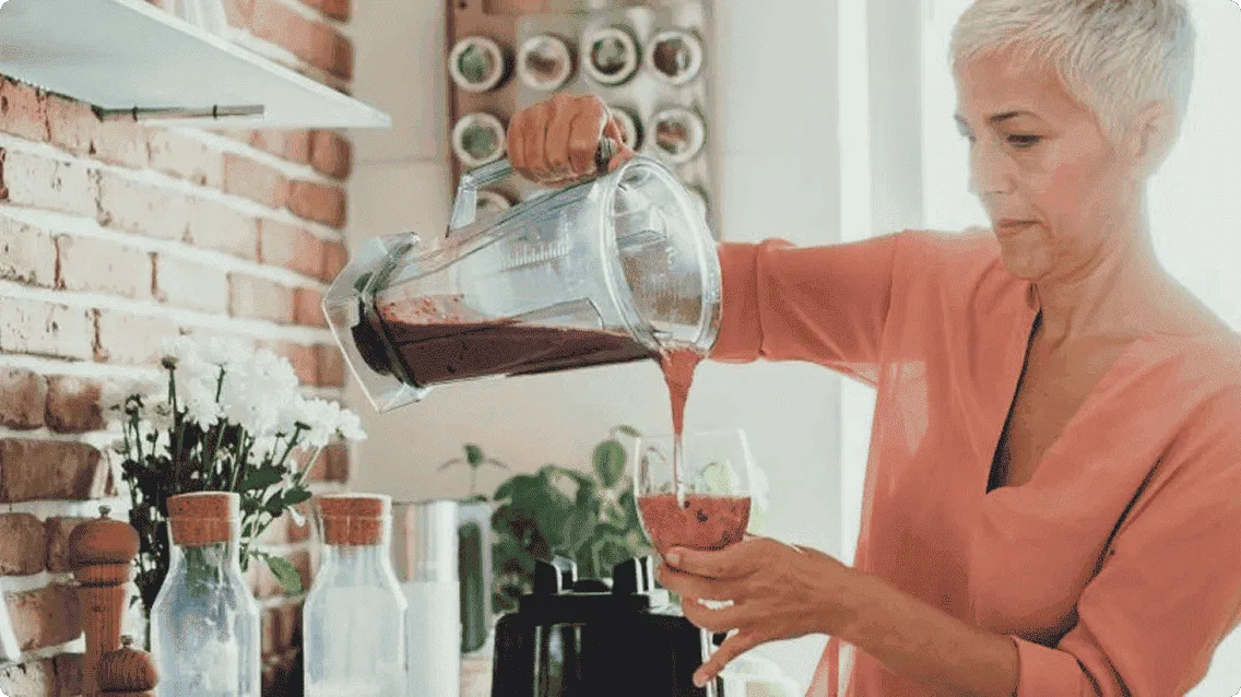 woman with a smoothie