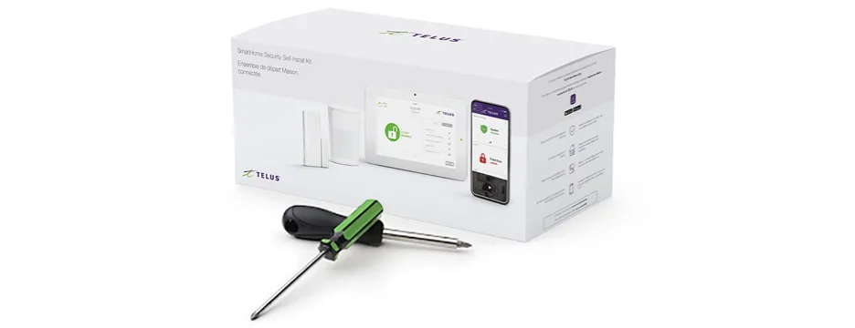 TELUS smart home security self-installation kit.