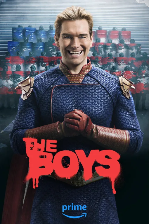 Poster: Prime ‘s The Boys. Homelander grins maniacally