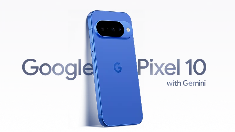 The back view of a Google Pixel 10.