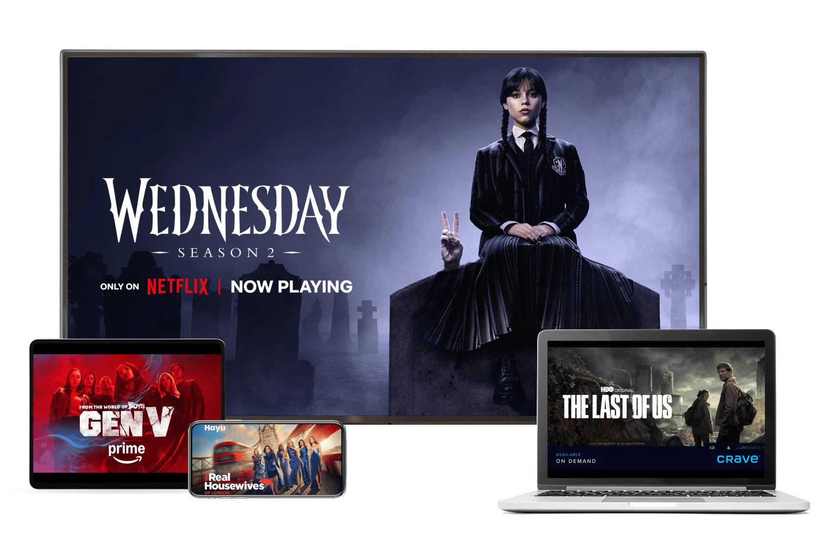 Stream all of your favourite series and movies via streaming apps on Optik TV and watch on your TV, tablet, laptop and smartphone.