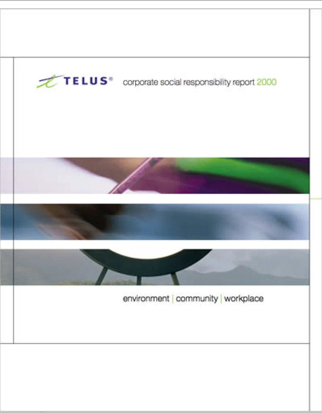 La couverture du Rapport sur la durabilité 2000 de TELUS