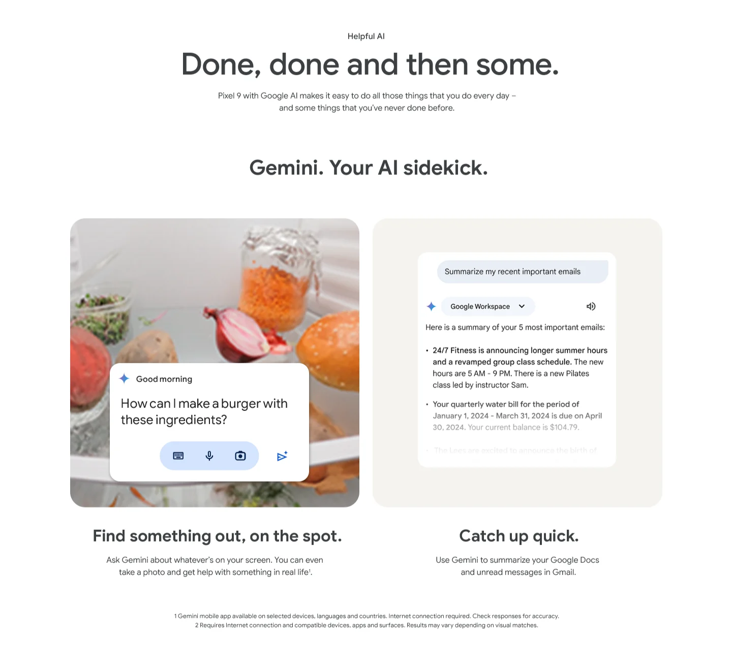 An image that shows examples of how Gemini AI can assist you in everyday life.