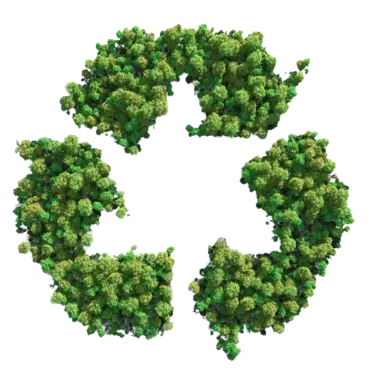 A green recycling symbol