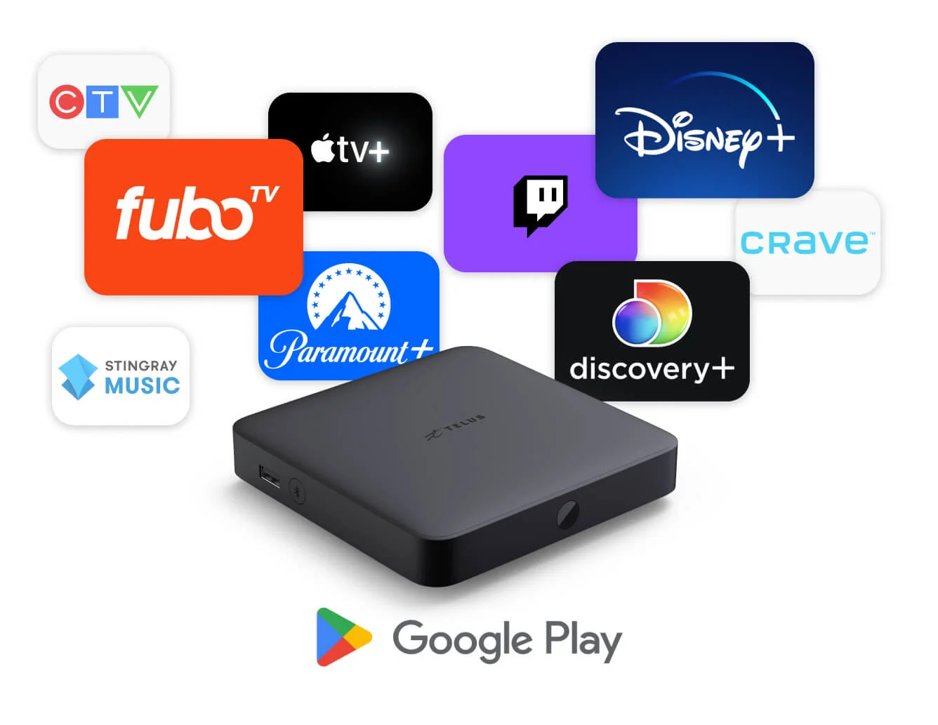 Access a world of apps easily through the new TELUS TV digital box using the Google Play Store.