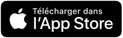 Badge d’Apple avec le texte « Télécharger dans l’App Store ».