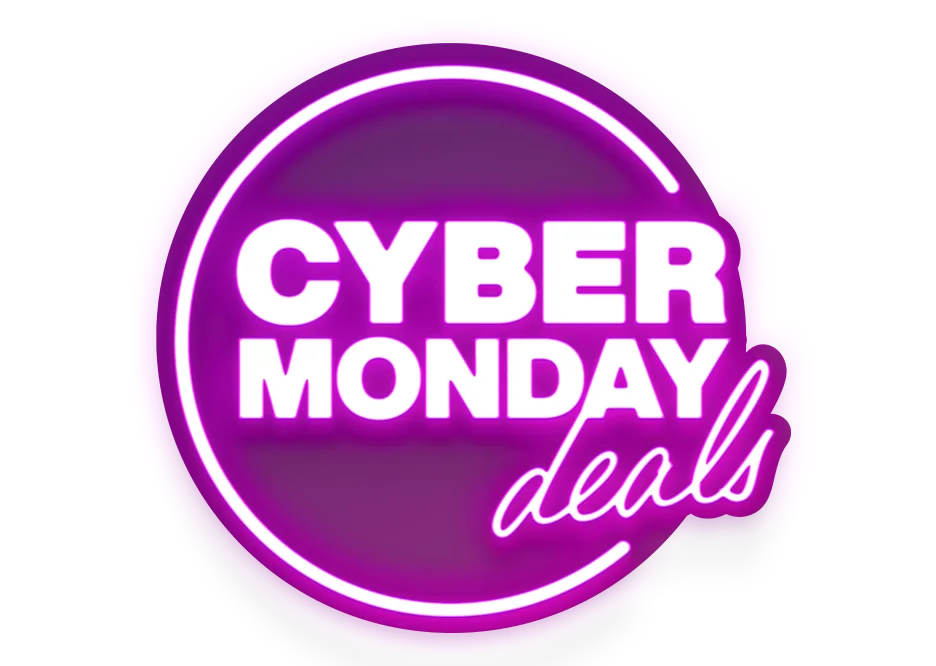 Cyber Monday deals neon logo