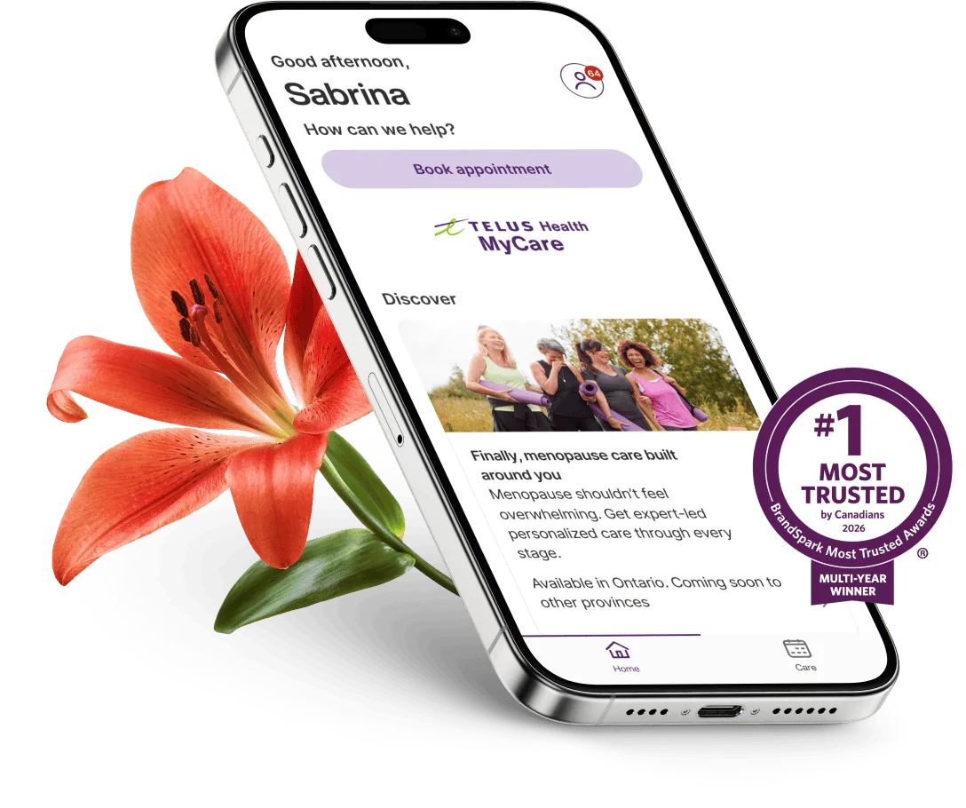 Smartphone showing MyCare app home screen
