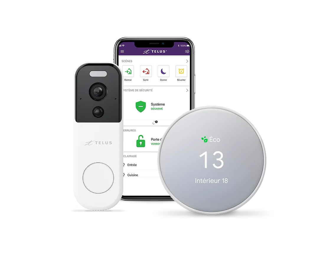 Une sélection d'appareils intelligents pouvant être gérés avec l'application Maison connectée+.