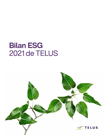 La couverture du Bilan ESG 2021 de TELUS