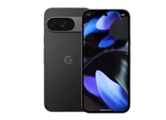 Front and back views of the Google Pixel 9
