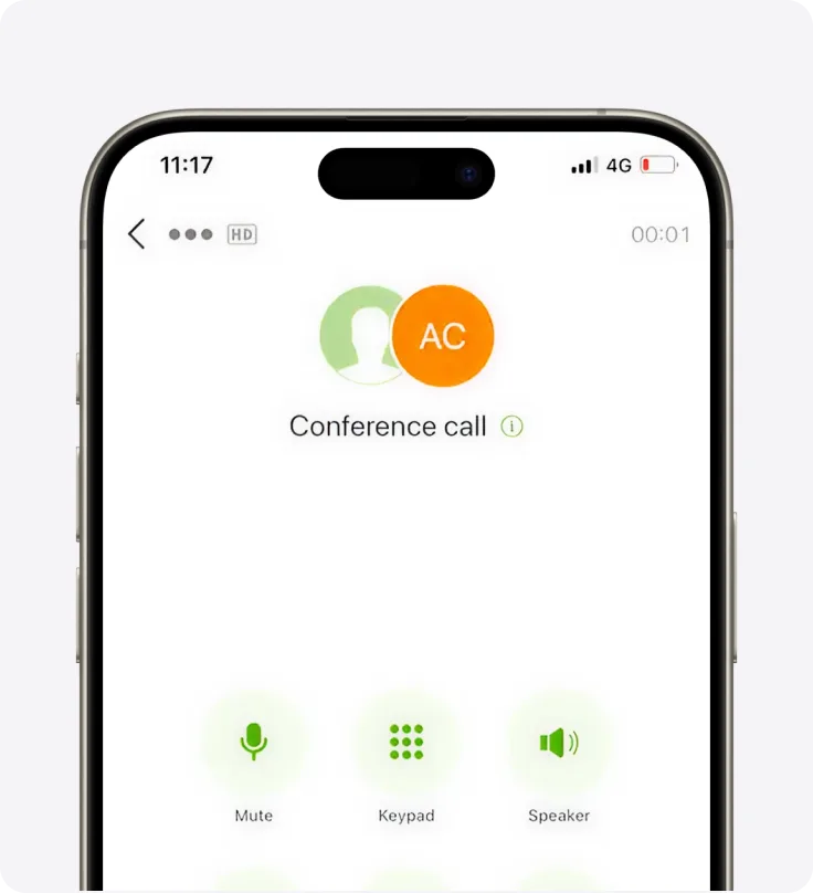iPhone display with a call recap