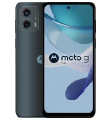 Front and back view of the moto g 5G in Ink Blue.