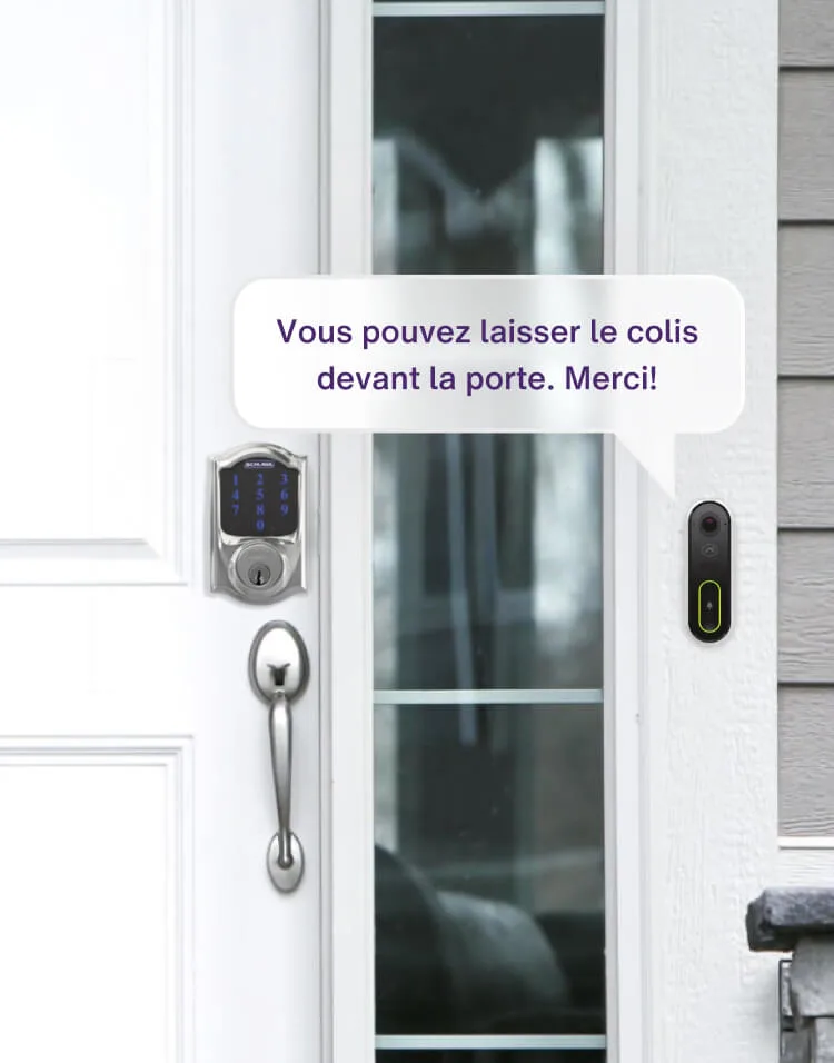 Une porte de garage avec une notification