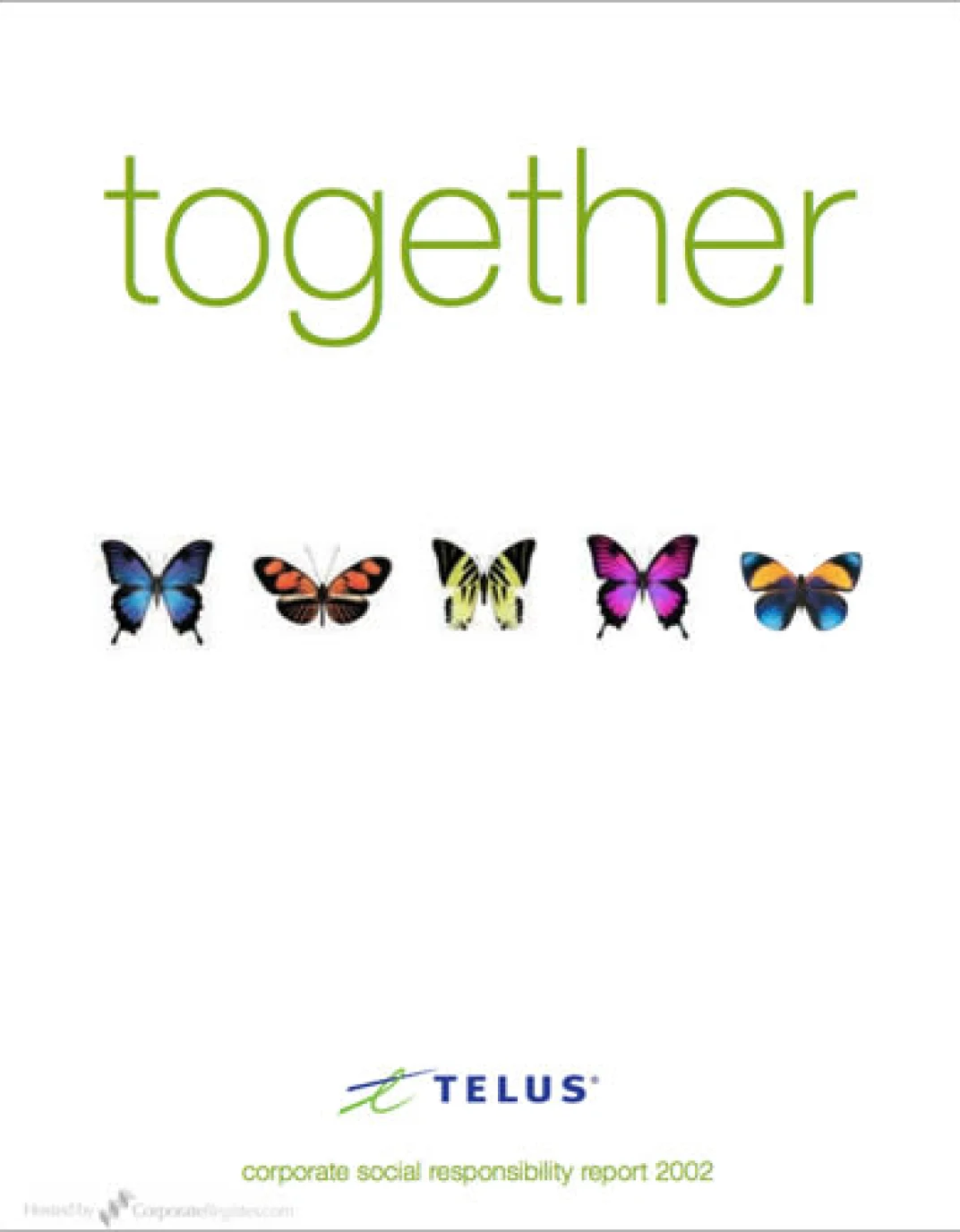 The cover of the 2002 TELUS Sustainability Report