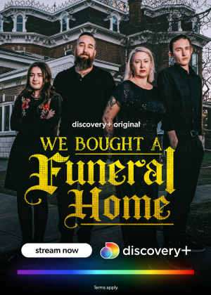 An image promoting We Bought a Funeral Home, a popular discovery+ Original show.