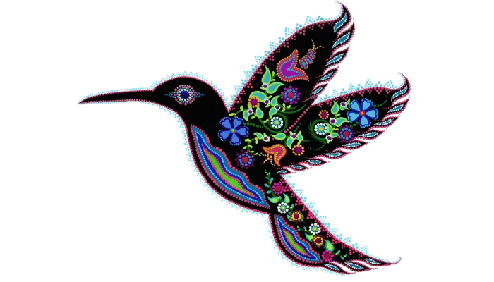 Top-down view of a river winding through a forest.