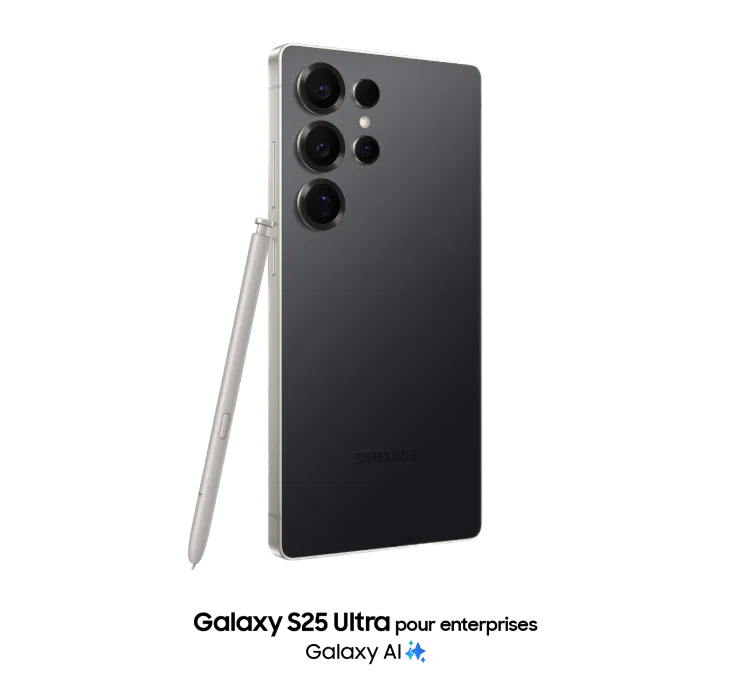 Les appareils Samsung sont bien rangés : un téléphone intelligent, une montre intelligente et une paire d'écouteurs sans fil dans un étui.