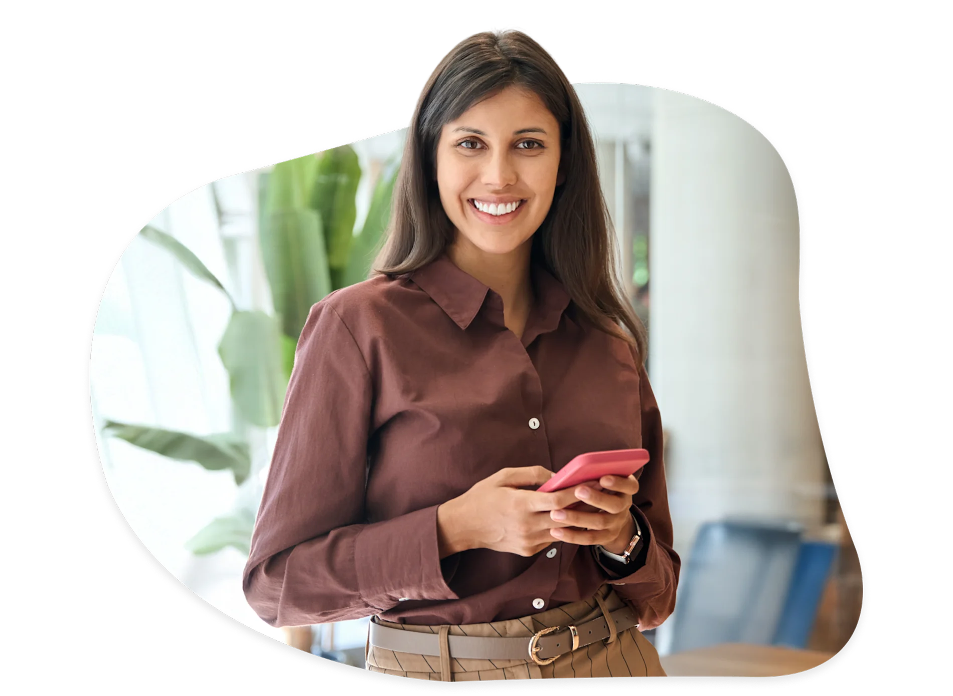 Young mom with her toddler, enjoying a phone chat